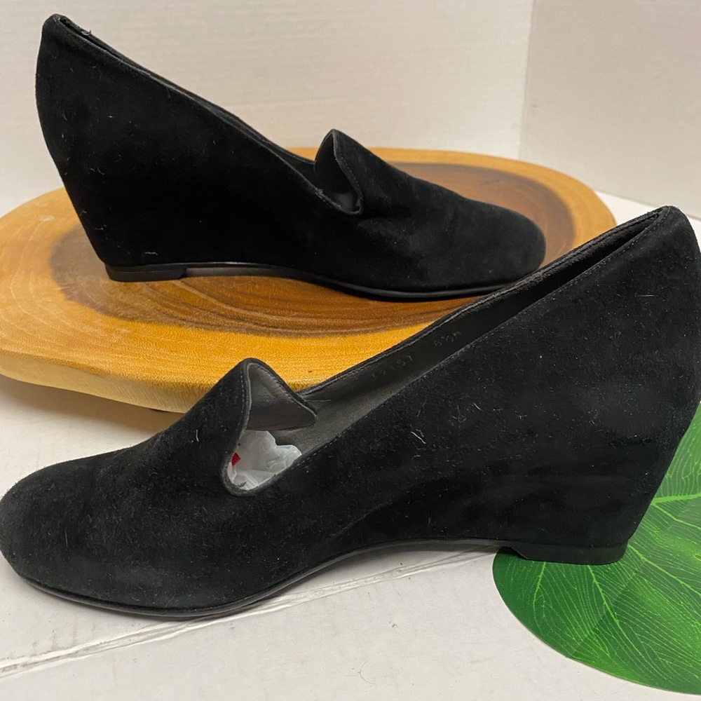Stuart Weitzman Suede Wedge Loafer - image 3